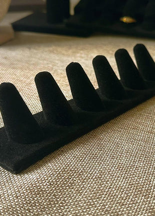 Black Velvet Ring Display, Ring Holder Display for Jewelry Stand, Ring Displays for Selling, Jewelry Display Stand and Ring Organizer for Ring Storage, 2 Pcs