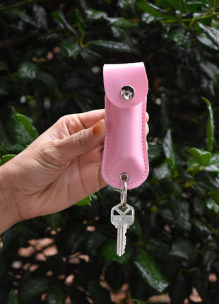 FIGHTSENSE Self Defense Pepper Spray - 1/2 oz Compact Size Maximum Strength Police Grade Formula Best Self Defense Tool for Women W/Leather Pouch Keychain