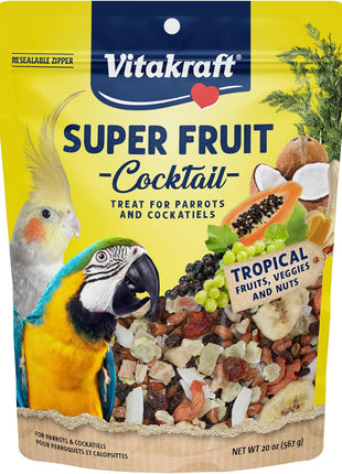 Vitakraft Fresh Super Fruit Cocktail - Tropical Parrot Fruit Blend - Parrot and Cockatiel Treat 1.25 Pound (Pack of 1)