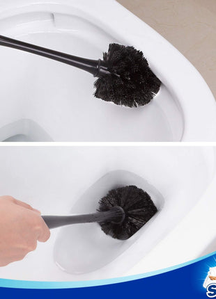 MR.SIGA Toilet Plunger and Bowl Brush Combo for Bathroom Cleaning, Black, 1 Set