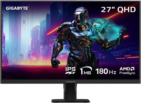 GIGABYTE GS27Q Advanced - 27 inch IPS Gaming Monitor - QHD 2560x1440-180Hz - 1ms MPRT - AMD FreeSync - HDMI, DP - Black (GS27Q A US)