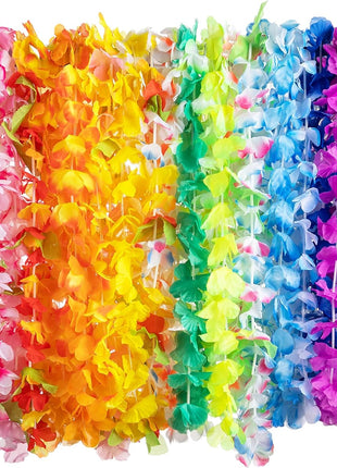 Joyin Toy 36 Counts Hawaiian Leis Bulk, Tropical Flower Lei Hawaiian Lei Beach Hawaii Luau Party Favors Decoration Birthday Party Supplies(3 Dozen)