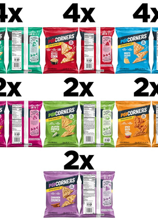 PopCorners Popped Corn Chips, 7 Flavor Variety Snack Pack, 1 oz Bags, (20 Pack), Gluten Free, No Artificial Colors, No Artificial Flavors