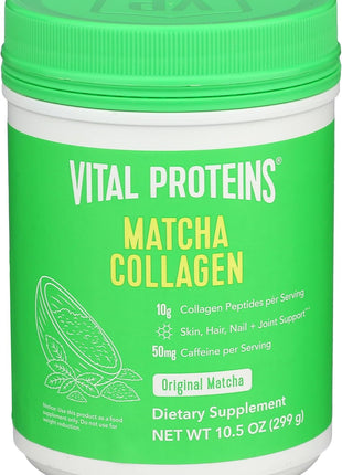 Vital Proteins Matcha Collagen Peptides Powder, 10.5oz | Matcha Green Tea & Collagen Peptides, Supports Hair Skin & Nails, Daily Wellness Support, 21 Servings