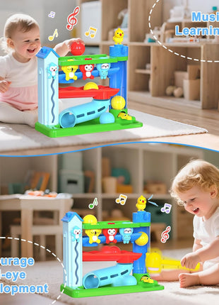 Ussybaby Hammer Toddler Musical Toys, Light-Up Baby Musical Toy for 1-2 Year Old Boys & Girls,STEM Educational Toy with English & Spanish, for Ages 6-9,9-12,12-18,18-24+ Months