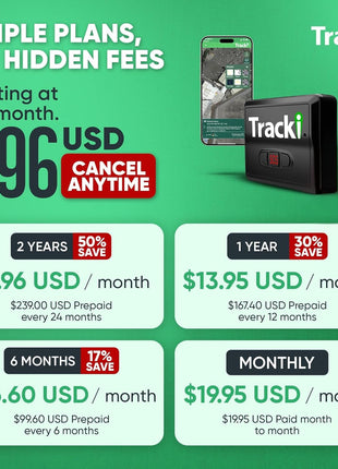 Tracki Mini GPS Tracker, Subscription Required, Cancel Anytime – Universal Compact 4G LTE Tracker for Vehicles
