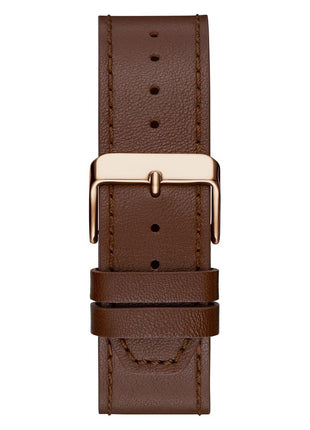 GUESS Grayson Analog Watch for Man with Grey Round Dial & Brown Leather Strap Band Water Resistant Men's Wrist Watches - GW0793G3