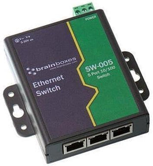 Brainboxes Switch - 5 Ports - DIN Rail mountable (SW-005)