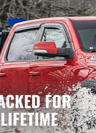 Auto Ventshade [AVS] Outside Mount Rain Guards for 1997 - 2006 Jeep Wrangler | Window Vent Visors, 2 pcs. - Smoke | 92054
