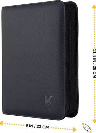 Top loader Binder, Holds 128+ Toploaders, 4 Pocket Top Loader Card Storage Case, Double-Sided Pockets for trading card in 3 x 4'' Toploaders