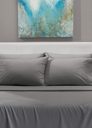 Hearth & Harbor Extra Deep Pocket King Size Sets - Fits Mattress 18-24 Inches Deep - Extra Deep Pocket Sheets - 6 Piece King Size - Grey
