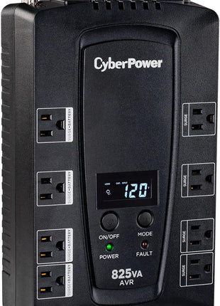 CyberPower CP825AVRLCD Intelligent LCD UPS Battery Backup | Surge Protector, 825VA/450W, 8 Outlets, AVR, UL Certified
