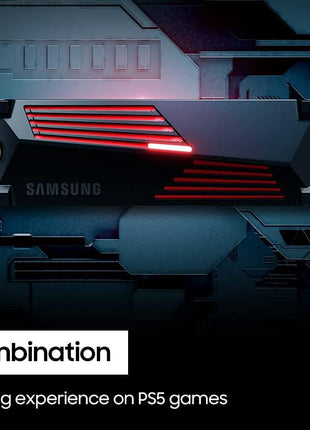 Samsung SSD 990 PRO with Heatsink 1TB, NVMe M.2, Up to 7,450MB/s | NVMe Internal Solid State Hard Drive best for PlayStation 5 (PS5 SSD) Console Expansion (MZ-V9P1T0CW)