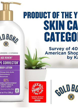 Gold Bond Age Renew Crepe Corrector Body Lotion, Replenishing & Smoothing Formula, Gold Bond Crepe Corrector Body Lotion, 14 oz