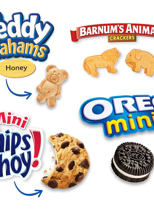 Nabisco Team Favorites Variety Pack, OREO Mini, CHIPS AHOY! Mini, Teddy Grahams Honey & Barnum's Animal Crackers, 30 Snack Packs