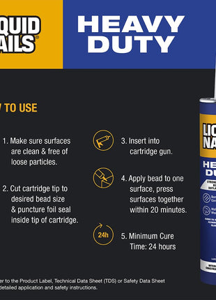 Liquid Nails Heavy Duty Construction Adhesive (LN903), 10 oz
