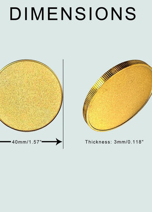 Blank Coins for Laser Engraving Blank Challenge Coins Bulk, Zinc Alloy Engraving Coin Blanks, Metal Stamping Blanks 40mm Diameter with Plastic case for DIY Crafts (Gold-10pcs)