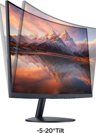 KOORUI 24 inch Curved Monitor, Full HD 1080P Curved Computer Monitor, 100Hz 1500R PC Screen, TÜV Rheinland Certified, HDMI VGA, Tilt Adjustment, LCD Display, Eye Care, Black 24N5CA