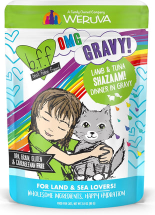 Weruva B.F.F. OMG - Best Feline Friend Oh My Gravy!, Rainbow A Gogo Variety Pack! Cat Food, 3oz Pouch (Pack of 12)