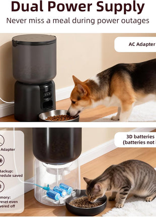 Automatic Cat Feeder with Camera – 5G WiFi Timed Cat Food Dispenser, 4L Clog-Free Smart App Control Pet Feeder, 1080P HD Video with Night Vision Healthy Feeding for Small Pets Indoor