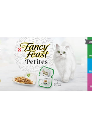 Purina Fancy Feast Gourmet Wet Cat Food Variety Pack, Petites Gravy Collection, break-apart tubs, 48 servings - (Pack of 24) 2.8 oz. Tubs