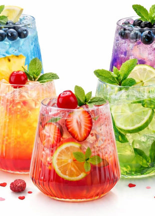 40 Pack 12oz Ribbed Stemless Disposable Plastic Wine Glasses, Shatterproof | BPA-Free Recyclable Reusable Cocktail Champagne Whiskey Cups, Unbreakable Clear PET for Wedding Party Birthday Outdoor Events