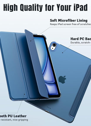 TiMOVO Case for iPad Air 11 Inch M4/M3/M2, Air 5th/4th Gen 10.9",Abyss Blue | Slim Stand, Hard Translucent Back Cover, Support Touch ID, Auto Wake/Sleep