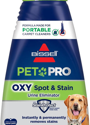 Bissell PET PRO OXY Spot & Stain Formula for Portable Carpet Cleaners, 32 oz., 2034 | PET PRO OXY targets pet stains & odors; 32 oz for portable carpet cleaners; professional formula