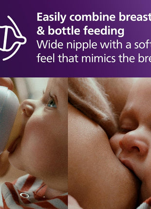 Philips Avent Natural Response Baby Bottle Nipples, Extra Fast Flow, 4-Pack | Baby-Controlled Flow, No-Drip Design, Anti-Colic Valve, Wide Breast-Shaped Nipple, BPA-Free, 4-Pack, SCY965/44