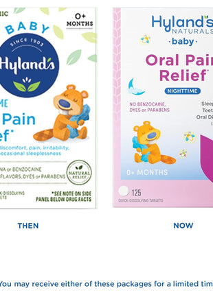 Hyland's Baby Nighttime Oral Pain Relief Tablets - 125-Count, Up to 62 Doses - Baby and Toddler Soothing Tablets with Chamomile for Discomfort, Irritability & Swelling