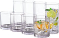 US Acrylic Classic Clear Plastic Reusable Drinking Glasses (Set of 8) 12oz Rocks & 16oz Water Cups | BPA Free Tumblers, Made in USA | Top Rack Dishwasher Safe