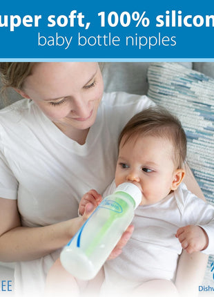 Dr. Brown's Natural Flow Level 4 Baby Bottle Silicone Nipple, Fast Flow, 9m+, 100% Silicone Bottle Nipple, 6 Count (Pack of 1)