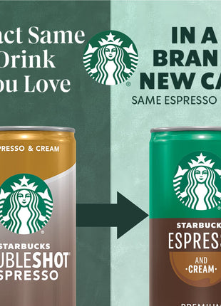 Starbucks Ready to Drink Coffee, Espresso & Cream Light , 6.5oz Cans (12 Pack) (Packaging May Vary)