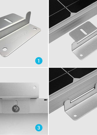 Renogy Solar Panel Mounting Z Brackets Lightweight Aluminum Corrosion-Free Construction for RVs, Trailers, Boats, Yachts, Wall and Other Off Gird Roof Installation, one set of 4 Units,Gray