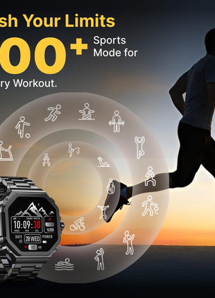 TIMEX Smart Nova 1.43 inch(3.6cm) AMOLED Display with Functional Crown, Stainless Steel Bracelet and BT Calling Smartwatch for Unisex - TWTXW1003T