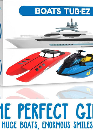 SplashEZ Boat Toys for Toddlers & Kids, Mold Free Bath & Pool Toys No Hole | Floating Toy Boats for Bathtub, Shower, Pool, Boys & Girls, Ages 4-8