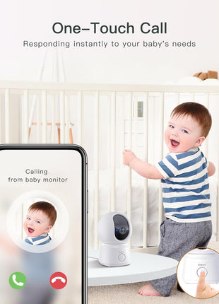 ARENTI WiFi Baby Camera Monitor, 5-inch Screen, Smartphone App, Motion Tracking, Timed Detection, Encrypted Connection, Super Night Vision, 2-Way Talk, Temp Sensor, Lullaby, Support Local Storage