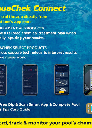 AquaChek Yellow 4-Way Pool and Spa Test Strips - 50 Yellow Test Strips - Swimming Pool Test Strips For pH, Free Chlorine, Total Alkalinity, and Cyanuric Acid - Quick and Accurate Results - Testing Kit
