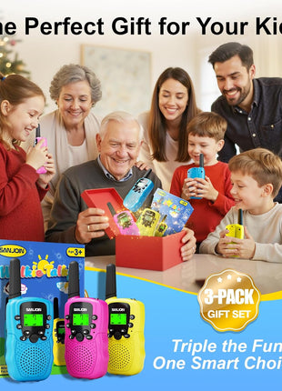 Walkie Talkies for Kids Games Outdoor Toys for 3-12 Year Old Boys Girls, 3 Miles Long Range Walkie Talkie to Camping Hiking, 4 Year Old Girl Birthday Gifts for 3 4 5 6 7 8 9 Year Old Boy Girl Gift
