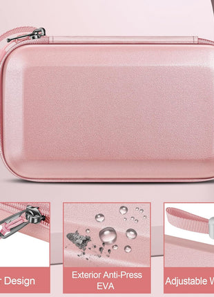 Fintie Carrying Case for Nintendo New 2DS XL LL/New 3DS / 2DS / 3DS XL LL, Protective Hard Shell Portable Travel Cover Pouch with Game Card Slots & Inner Pocket, Rose Gold
