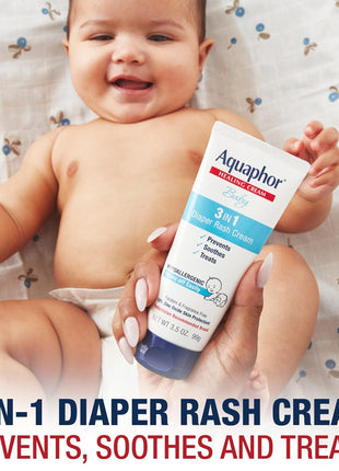 Aquaphor Baby Skin Care Essentials Gift Set, 3 Item Variety Pack | Baby Wash and Shampoo (16.9 FL OZ), Healing Ointment for Chapped Skin and Drool Rash (7 OZ), Diaper Rash Cream (3.5 OZ)