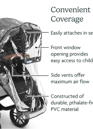 UPPAbaby RumbleSeat Rain Shield/Compatible with RumbleSeat Models 2015-2019, V2, V2+, and V3 / Waterproof and Windproof Coverage/Ventilated Design/Quick Attachment/Easy Access to Child