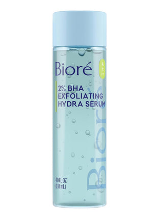 Biore 2% BHA Exfoliating Hydra Serum, Pore Refining, 4 Fl Oz | Salicylic Acid Formula, Unclogs Congestion, Smooth Texture, Nourishing Hydration, Daily Leave-On Treatment
