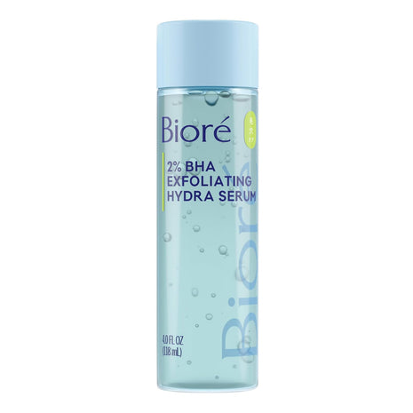 Biore 2% BHA Exfoliating Hydra Serum, Pore Refining, 4 Fl Oz | Salicylic Acid Formula, Unclogs Congestion, Smooth Texture, Nourishing Hydration, Daily Leave-On Treatment