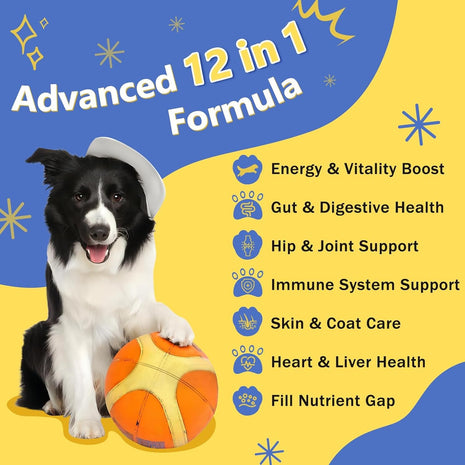 NATURE TARGET Dog Vitamins, Probiotics for Dogs 180 Bites