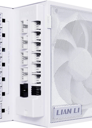 Lian Li EDGE1200W Fully Modular Low-Noise ATX Power Supply - ATX 3.1 & PCIE 5.1 Compliant - Cybenetics Gold Efficiency - 12V-2x6 Cable - L-Shape Design - with USB/Fan Hub - White (EG1200G.WH)