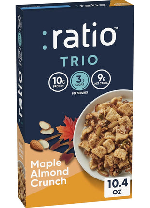 Ratio Trio Maple Almond Crunch Cereal, 10g Protein, Keto Friendly, 10.4 oz