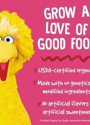 Earth's Best Organic Kids Snacks, Sesame Street Toddler Snacks, Organic Sunny Days Snack Bars for Toddlers 2 Years and Older, Strawberry with Other Natural Flavors, 16 Bars Per Box