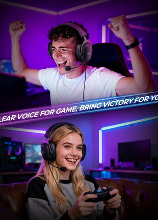 havit H2002d Gaming Headsets for PS4,PC, 53MM Drivers Surround Sound PS5 Headset with Mic Gaming Headphones with Mic Durable Aluminum Frame Valentines Gifts for Men