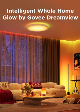 Govee Floor Lamp 2 with Matter, RGBIC, Warm Cool White LED, Alexa Compatible, 1725lm, Music Sync, Scene Modes, Smart Floor Lamp for Living Room, Bedroom, Black(1 Pack)